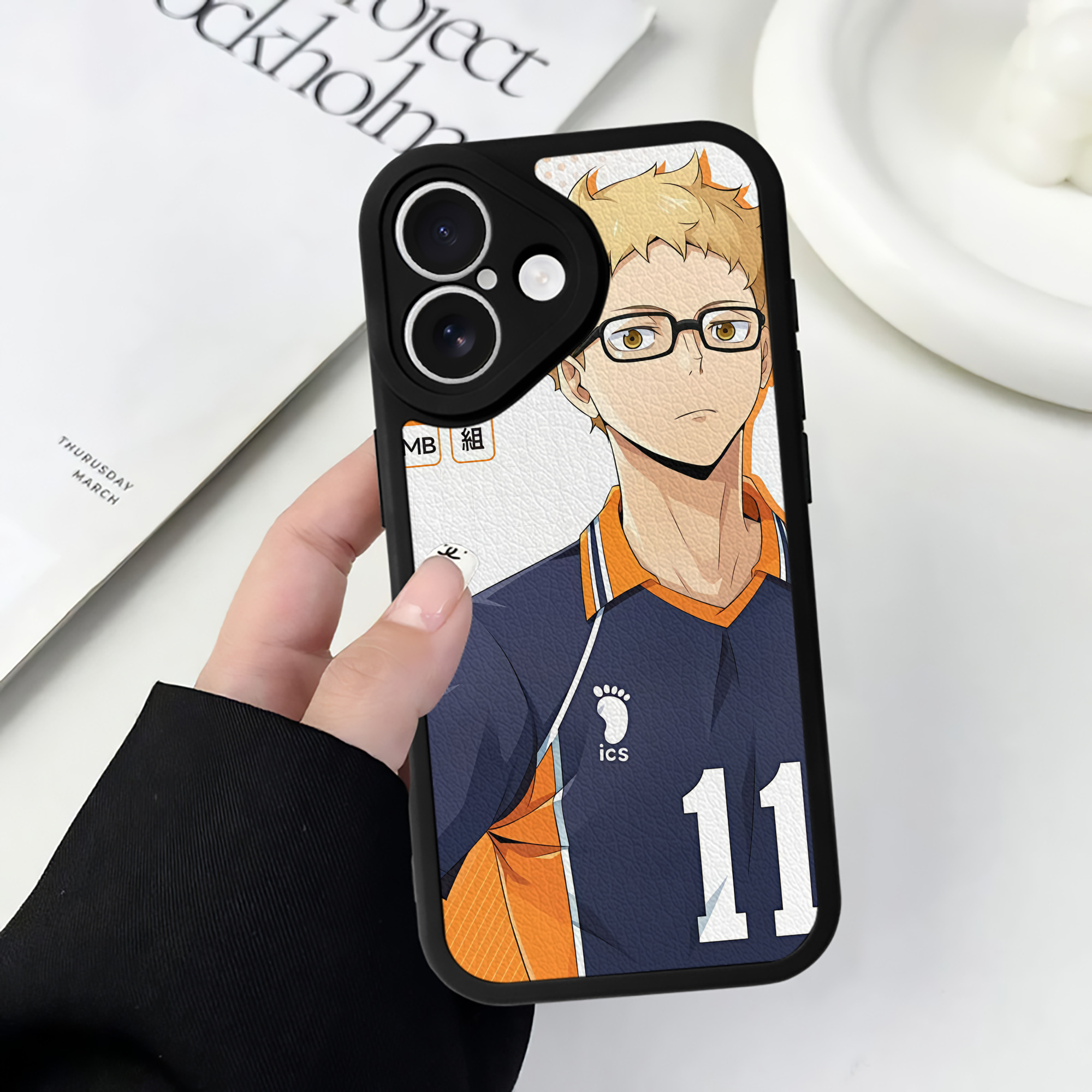 （画像用） ハイキュー!! Haikyu!! 【iPhone 16シリーズ対応】シリコンスマホケース（レザー調） 材質：シリコン